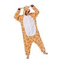 Women's Animal Adult Onesies Giraffe Sloth Squirrel Onesie Pajamas Cartoon Plush Comfort Soft Home Bed Polar Fleece Warm Breathable Hoodie Long Sleeve Button Fall Winter Yellow Light Brown Lightinthebox - thumbnail