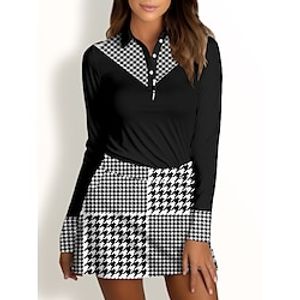 Women's Golf Polo Shirt Black Long Sleeve Sun Protection Top Fall Winter Ladies Golf Attire Clothes Outfits Wear Apparel miniinthebox