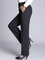 Women's Fleece High Waist Straight Casual Formal Pants