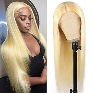 Brazilian Blonde T-part Lace Wig 13  4  1  Lace Wig Human Hair Wig 13X4X1 Pre Plucked Blonde 613# 180 Density T Lace Front Wig Blonde Hair Lightinthebox