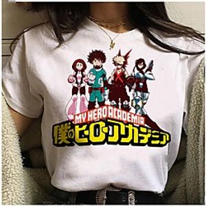 Inspired by My Hero Academia / Boku No Hero Cosplay Anime Cartoon Polyester / Cotton Blend Print Harajuku Graphic Kawaii T-shirt For Women's / Men's miniinthebox