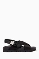 Sandals in Leather & Fabric Tape - thumbnail