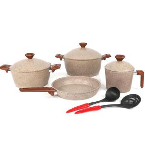 Gigillli Granite Cookware Set Woody 9pcs 1129 Beige