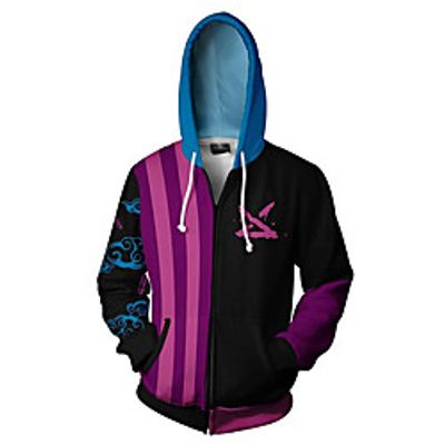 Inspired by LOL Jinx Hoodie Anime 100% Polyester Anime 3D Harajuku Graphic Outerwear For Men's / Women's / Couple's miniinthebox