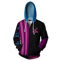 Inspired by LOL Jinx Hoodie Anime 100% Polyester Anime 3D Harajuku Graphic Outerwear For Men's / Women's / Couple's miniinthebox - thumbnail