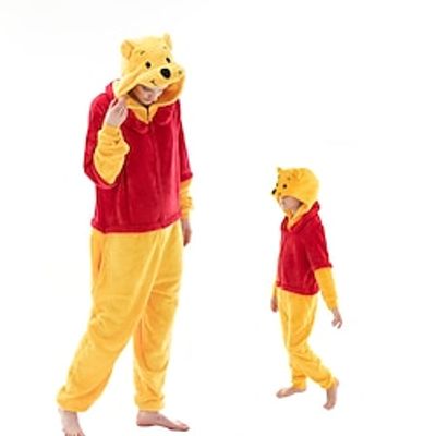 Kid's Adults' Kigurumi Pajamas Nightwear Onesie Pajamas Animal Cartoon Onesie Pajamas Funny Costume Flannel Cosplay For Men and Women Boys and Girls Carnival Animal Sleepwear Cartoon miniinthebox