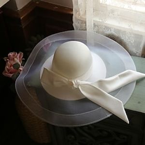 Women's Hat Bucket Hat White Party Outdoor Holiday Mesh Pure Color Portable Sun Protection Comfort miniinthebox