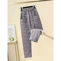 Women's Down Pants Pants Trousers Straight Full Length Fashion Streetwear Home Street Grey Black M L Fall Winter Lightinthebox - thumbnail