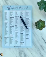 KK Magnetic Grocery list Planner Board Light Blue - 30 x 21 cm