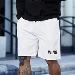 Men's Stylish Classic Style Active Shorts Elastic Drawstring Design Front Pocket Print Short Pants Sports Outdoor Casual Graphic Prints Letter Cotton Blend Comfort Breathable Mid Waist 1 2 3 4 5 S M Lightinthebox