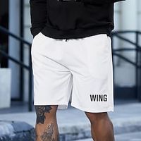 Men's Stylish Classic Style Active Shorts Elastic Drawstring Design Front Pocket Print Short Pants Sports Outdoor Casual Graphic Prints Letter Cotton Blend Comfort Breathable Mid Waist 1 2 3 4 5 S M Lightinthebox - thumbnail