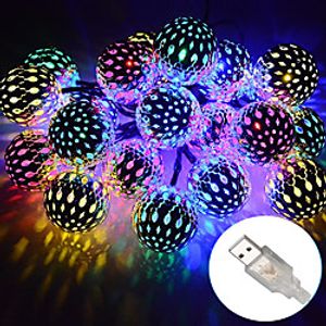 Outdoor Christmas Lights Strand Metal Moroccan Lighting 10-50 LEDs Waterproof Rope Lights AA Battery Box or USB Powered String Lights  for Garden Wedding PartyIndoor Christmas DC5V miniinthebox