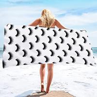 Eyelash Printed Beach Towel Beach Towel Soft and Quick-Drying Beach Blanket Super Absorbent Beach Towel Lightweight Travel Towel Suitable for Backpacking Hiking Fitness Lightinthebox