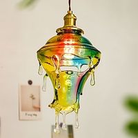 LED Pendant Light Glass Vintage Colorful Water Drop 110-240V Lightinthebox