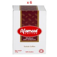 Alameed Coffee Medium With Cardamom 250 Pack Of 6
