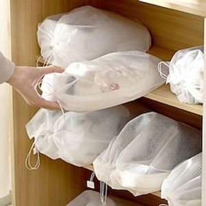 50PcsSet Shoe Dust Covers Non-Woven Dustproof Drawstring Clear Storage Bag Travel Pouch Shoe Bags Drying shoes Protecter Lightinthebox