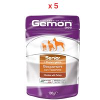 Gemon Dog Wet Food, Pouches Senior With Turkey 100gm (Pack Of 5)