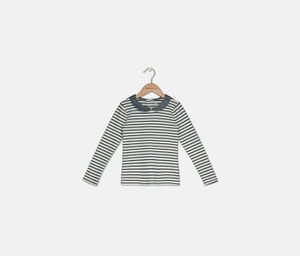 Baby Girls Long Stripe Sleeve Sweater  Ivory/Navy