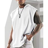 Men's Tank Top Vest Top Undershirt Sleeveless Shirt Plain Hooded Street Vacation Sleeveless Clothing Apparel Fashion Designer Basic Lightinthebox