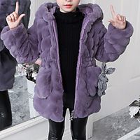 Kids Girls' Jacket  Coat Purple Blushing Pink Solid Colored Active miniinthebox - thumbnail