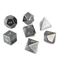 Black Gallstone Gemstone Polyhedral Dice With Engraved Numbers Dnd Trpg Seven Set Dice Z01 Lightinthebox - thumbnail