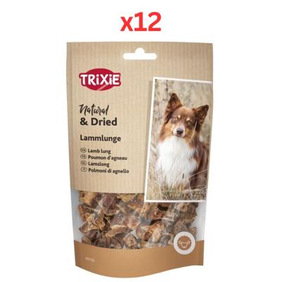 Trixie Natural & Dried Lamb Lung Dog Treat 80G (Pack Of 12)