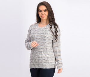 Womens Marled Scoop Neck Sweater  Med Grey