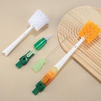 Multi Functional 5-In-1 Cup Brush Long Handled Carrot Washing Cup Brush Bottle Brush Lid Groove Cleaning Brush Straw Brush Lightinthebox - thumbnail