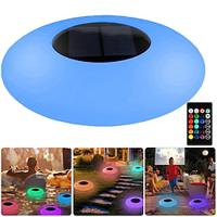 Solar Floating Pool Light with Remote Control 16 RGB Color Changing Waterproof Pool Light Outdoor Garden Lawn Pond Pool Party Decorative Light 1PC Lightinthebox