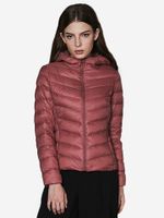 Pure Color Zipper Down Coats