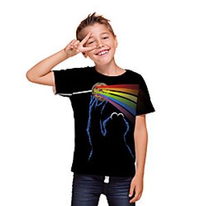 Kids Boys' T shirt Tee Short Sleeve 3D Print Graphic Unisex Print Black Children Tops Summer Active Daily Wear Halloween Regular Fit 3-12 Years Lightinthebox