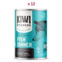 Kiwi Kitchens Wild Caught Fish Dinner Canned Wet Dog Food 375G Pack Of 12