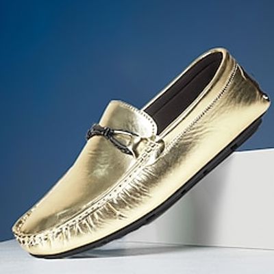 Men's Loafers  Slip-Ons Moccasin Dress Loafers Driving Loafers Walking Casual Daily Party  Evening Faux Leather PU Breathable Loafer Silver Gold Spring Fall Lightinthebox