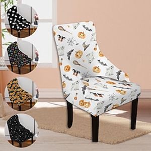 Halloween Wingback Chair Cover Slipcover,Reusable Arm Chair Protector Cover for Dining Room Banquet Home Decor Spandex Stretch Machine Washable Hand Washable for Halloween Decoration miniinthebox