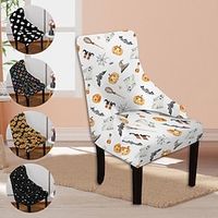 Halloween Wingback Chair Cover Slipcover,Reusable Arm Chair Protector Cover for Dining Room Banquet Home Decor Spandex Stretch Machine Washable Hand Washable for Halloween Decoration miniinthebox - thumbnail