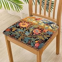 Floral Dining Chair Cover Stretch Chair Seat Slipcover Elastic Chair Protector For Dinning Party Hotel Wedding Soft Removable Washable 48x48cm19''x19'' Lightinthebox - thumbnail