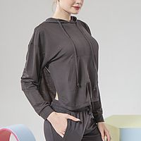 Women's Hoodie Pullover Pure Color Hollow Out Pocket Solid Color Sport Athleisure Hoodie Top Long Sleeve Breathable Soft Comfortable Exercise  Fitness Running Everyday Use Casual Daily Outdoor Lightinthebox - thumbnail