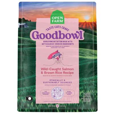 Open Farm Goodbowl Wild-Caught Salmon&Brown Rice Recipe Dry Cat Food - 1.34KG