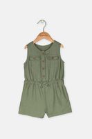 Toddler Girls Sleeveless Romper  Olive - thumbnail