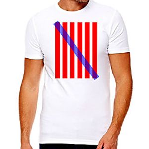 Men's Unisex Tee T shirt Hot Stamping Striped Graphic Prints Plus Size Print Short Sleeve Casual Tops Cotton Basic Designer Big and Tall White miniinthebox