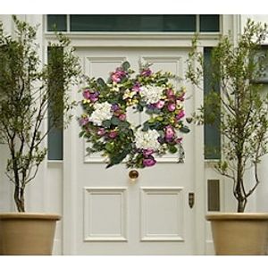 Farm Hydrangea Wreath-country Home Decor Front Door Decorative Garland miniinthebox