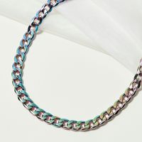 Rebel Single Chain Link Chunky Necklace with Lobster Clasp - thumbnail