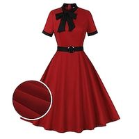 Retro Vintage 1950s Vintage Dress Cocktail Dress Swing Dress Flare Dress Audrey Hepburn Women's Cosplay Costume Masquerade Party  Evening Dress Lightinthebox - thumbnail