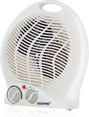 Geepas Portable Fan Heater-(White)-(GFH9521)