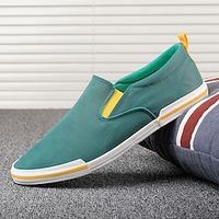 Men's Sneakers Loafers  Slip-Ons British Style Plaid Shoes Comfort Shoes Classic Casual British Daily PU Comfortable Slip Resistant Loafer Black Dark Green Orange Spring Fall Lightinthebox - thumbnail