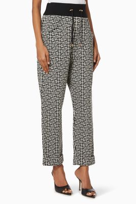 Monogram Boyfriend Cut Sweatpants in Bicolor Knit Monogram Boyfriend Cut Sweatpants in Bicolor Knit