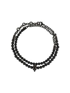 Northskull Atticus lavastone skull bracelet - Black