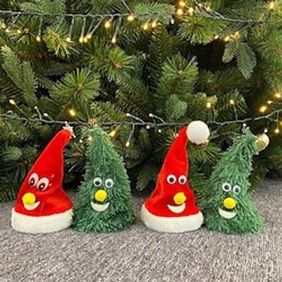 Swing Singing Christmas tree Hat Glowing Music Xmas Hats Electric Plush Toy Children Gift Happy New year Christmas decoration Lightinthebox