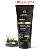 Khadi Organique Activated Charcoal Face Wash (SLS & Paraben Free) 100g (Pack Of 2)