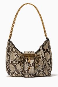 Snakeskin-effect Hobo Bag in PU Leather